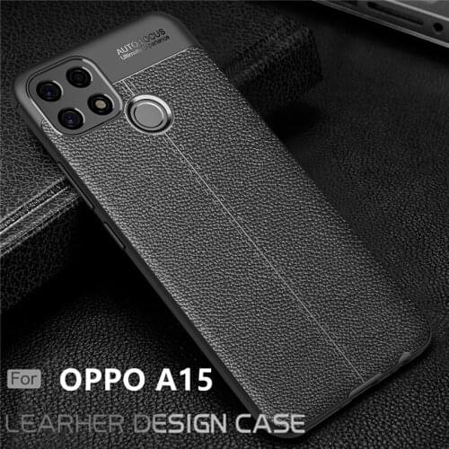 For Cover OPPO A15 Case For OPPO A15 Capas Shockproof Bumper Luxury Soft Phone Cover TPU Leather For Fundas OPPO A15 Cover 6.52"