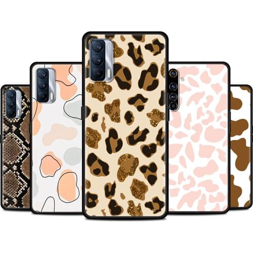 Leopard Pattern Phone Case For Realme C21 C11 C15 C3 C5 C6 C7 X7 X50 XT Q2 Pro Cute Soft TPU Silicone Cover Capa Shell