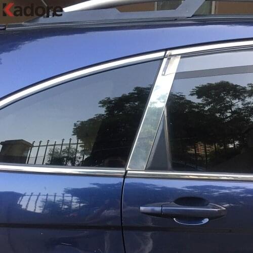 For Honda CRV CR-V 2007-2011 2012 2013 2014 2015 Stainless Steel Window Center Pillar Cover Trim Post Strip Car Accessories 6pcs