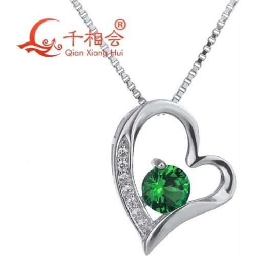 Heart shape with round shape cubic zirconia and 925 sliver for jewelry making