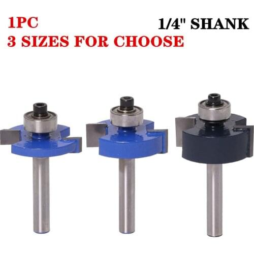 1Pc 1/4 Inch 6.35mm Shank Rabbeting T-Slot Milling With Bearing Tungsten Carbide T Type Router Bits For Wood
