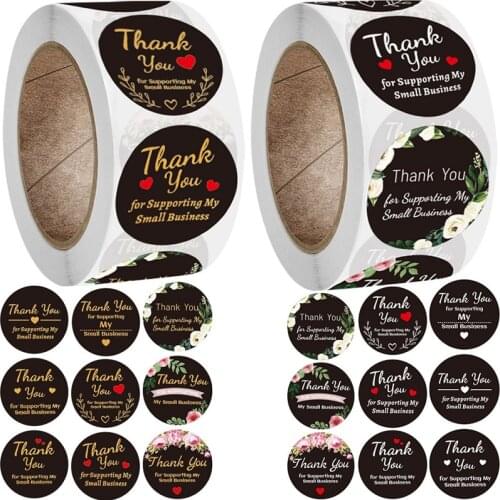 Exquisite 9 Types Floral Gold Foil Thank You Stickers 500Pcs 1" for Scrapbooking Wedding Pretty Gift Handmade Crafts Seal Labels