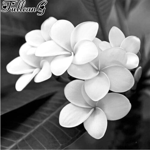 FULLCANG Small white flowers diy full square round drill diamond painting 5d diamond mazayka embroidery sale decoration FC2569