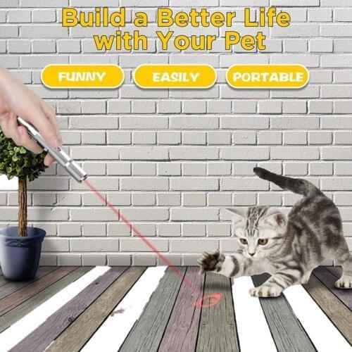Hot Funny Cat Light Funny Cat Chaser Toys Mini Flashlight Laser LED Pen Light Cat Light Pointers Pet Toy 3 In 1 USB Rechargeable