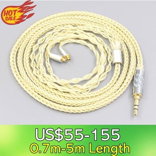LN007615 8 Core Gold Plated + Palladium Silver OCC Alloy Cable For Dunu T5 Titan 3 T3 (Increase Length MMCX) Earphone