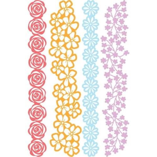 Floral Borders Metal Cutting Dies Scrapbook Diary Decoration Stencil Embossing Template DIY Greeting Card Handmade New for 2021