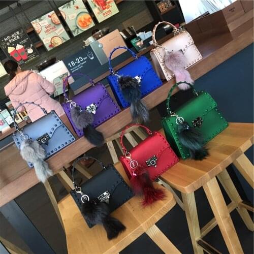 2020 Fashion candy tote colorful pvc jelly shoulder bag rivet woman crossbody purse ladies