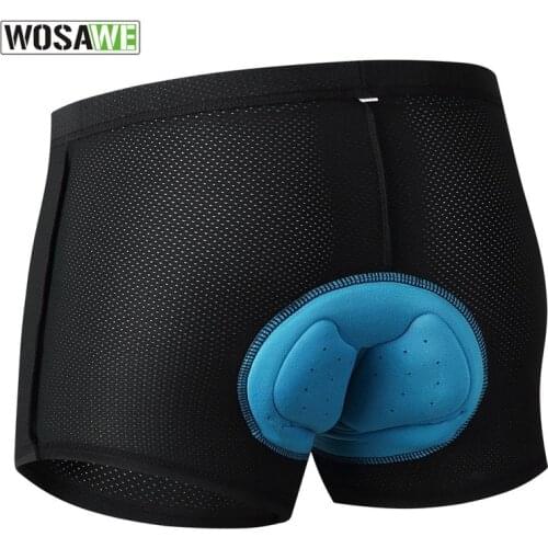 WOSAWE Men Women Cycling Underwear with Shockproof Gel Pad Breathable Cycling Shorts Bicycle Underpant MTB Road Bike Underwear