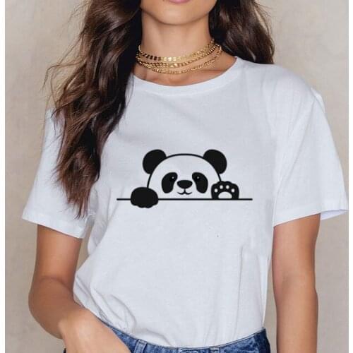 2020 New Panda Cartoon Print Women Tshirt Graphic Female harajuku ropa mujer T Shirts casual Streetwear T-shirts Tees