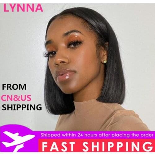 Bob Lace Front Wigs Bob Wig Lace Frontal Wig 4x4 Straight Lace Front Wig Pre Plucked Bleached Knots Wigs 150 Remy Closure Wig