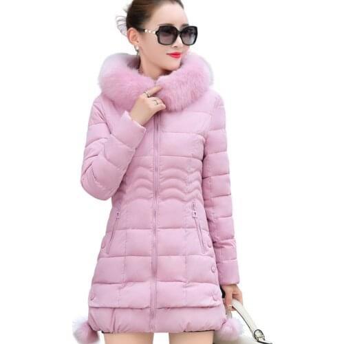Tide Faux Fur Parkas Women Down Jacket Plus Size Womens Parkas Thicken Outerwear hooded Winter Coat Female Jacket Cotton padded