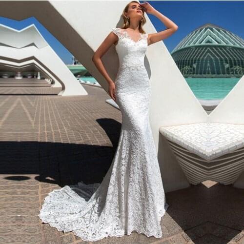 Tulle O-neck A-line Cap Sleeve Wedding Dress With Lace Appliques Bridal Gowns Sashes Vestido de noiva Custom Made Floor Length