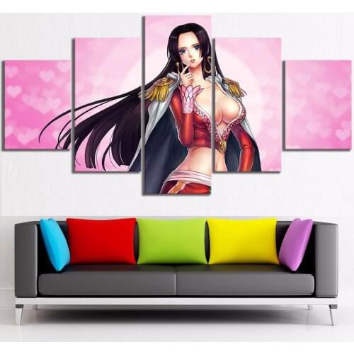 5pcs Japan Style Sexy Anime Boa Hancock Poster Wall Art Decor Modular Picture Canvas Paintings For Teen Living Room Decoration