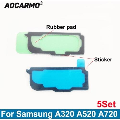 Aocarmo 5Set/Lot Touch ID Fingerprint Home Button Key Rubber Pad Gasket With Adhesive Sticker For Samsung Galaxy A320 A520 A720