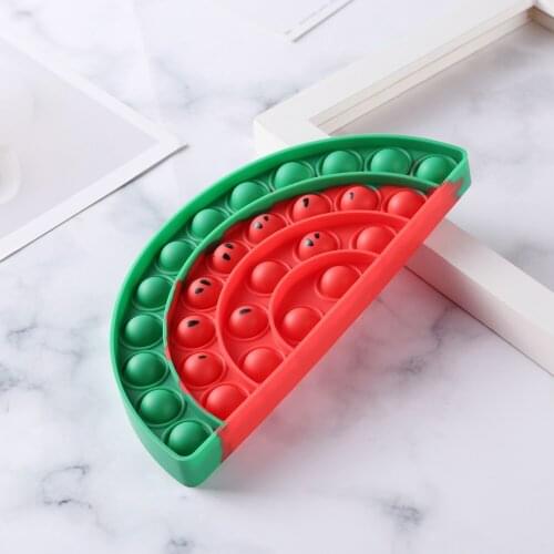 Silicone Cartoon Half Watermelon Funny Push Bubble Sensory Squeezing Toy Adults Kids Stress Relieve Special Need dropshipping