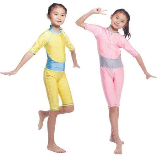 Girls One-Piece Swimsuit Bathing Set Kids Muslim Swimwears Bathing Suit Children Modest Burkinis