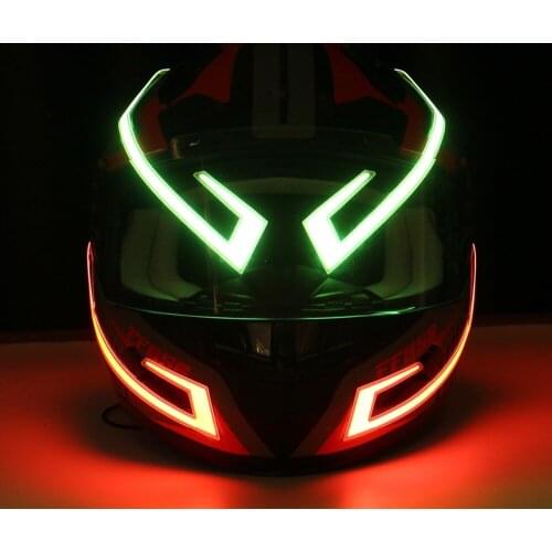 Clip-type Motorcycle Helmet LED Cold Light Flm Self-adhesive Reflective Luminous Sticker Strip Modified Waterproof Decoration