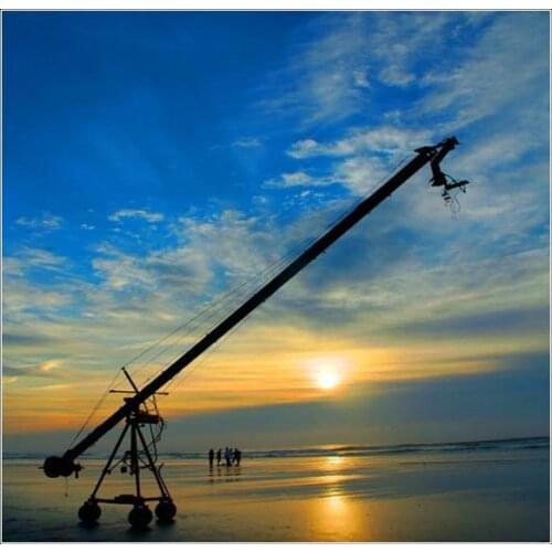 Broadcast TV Filming Camera Crane Super 3-Wheel Jimmy Jib 26 Feet with 2-Axis Head For Sale
