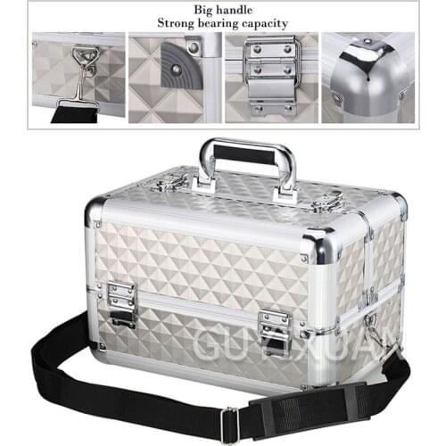 Three-layer aluminum storage tool box Hardware portable storage box Multifunctional electrician car repair tool storage box
