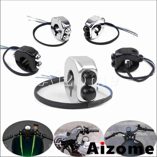 Universal 25mm Custom ON/OFF M-Switch Housing 3 Button M Unit Push Button 1Inch Handlebar Switch for Harley Cafe Racer Chopper