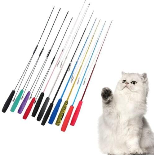 97cm Retractable Cat Feather Toys Kitten Funny Rod Cat Wand Toys Plastic Pet Cat Toys Interactive Stick Pet Cat Supplies