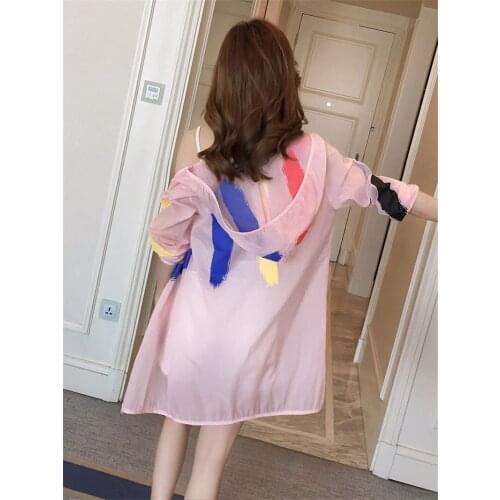 Sun Protection Clothing Womens Long Section Cardigan Jacket 2020 Summer New Shirt Print Tops Anti-UV Loose Female Thin Coat r43