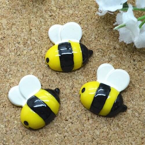 17X16mm Resin Flat Back Bee Scrapbooking Cabochon,Earring Charms,Hairband Decoration Miniatures