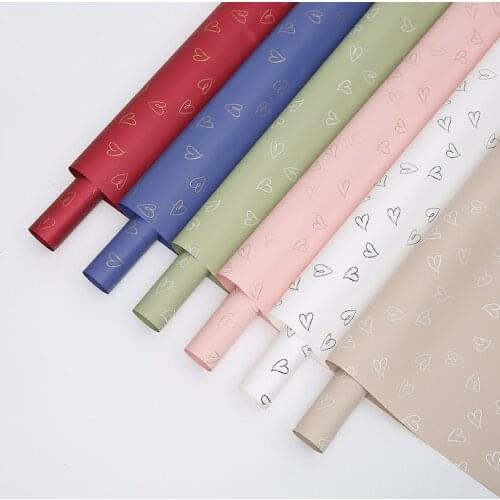 20pcs 58x58cm Love Print Flower Wrapping Paper Waterproof Florist Gift Packaging Paper Korean Bouquet Flower Paper