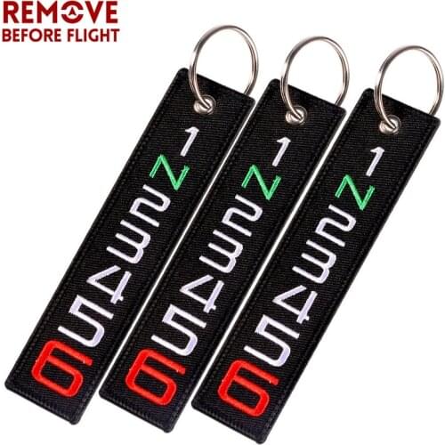 3 PCS/LOT Fashion Launch Key Chain Stalls Tag Embroidery Keychain OEM Motorcycles Keychains 6 5 4 3 2 N 1 Key Tag Bijoux