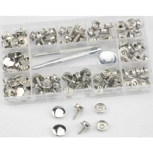 50 Set Snap Fastener Screw Kit Iron Push Button Cover Plane Tent Boat Camping Car Canopy Accessories Tools