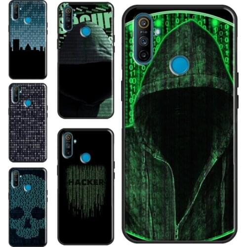 Hacker Binary Matrix Rain Case For OPPO Realme GT Neo Q3 6 7 8 Pro C3 C11 C15 C21 OnePlus 9 Pro 8 Pro 9R 7T 8T Cover
