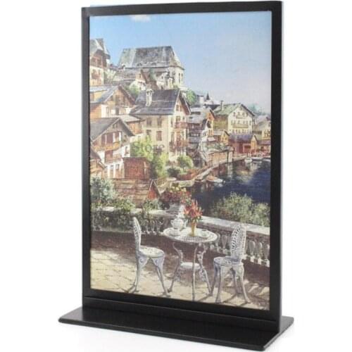 Black Metal A4 Double-sided Table Advertising Poster Display Stand Desk Sign KT Board Sign Holder Menu Display Photo Frame Rack
