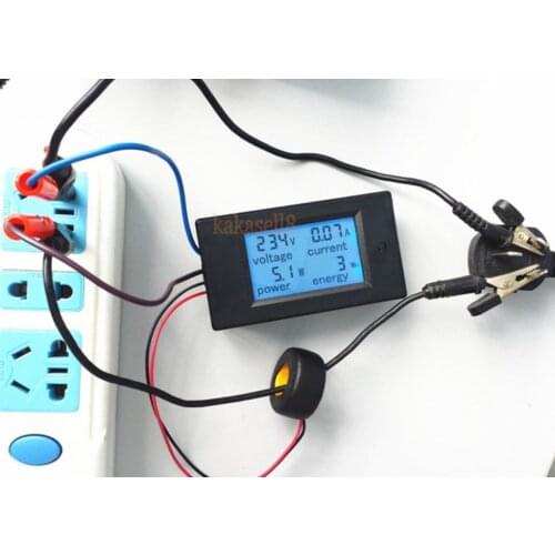 AC 80-260V LCD Digital 100A Voltage Watt Power Meter Ammeter Voltmeter 110V 220V