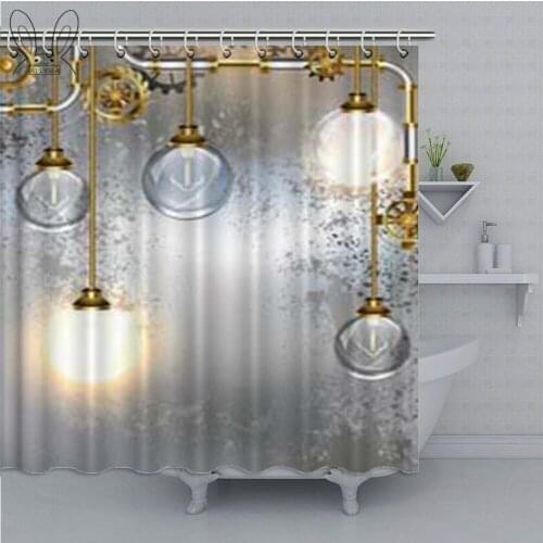 Colorful Bathroom Curtain Steampunk Antique Composition Waterproof Shower Curtain Polyester Fabric Bath Home Decor Curtain Sets