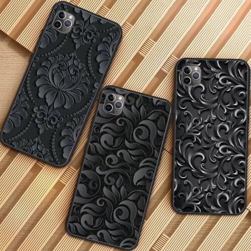 Elegant black pattern Phone Case for iPhone 11 12 mini pro XS MAX 8 7 6 6S Plus X 5S SE 2020 XR