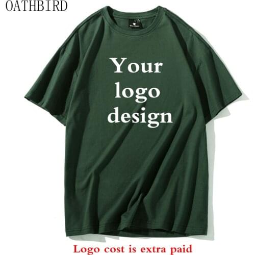 Customized Printed Round Neck 100% cotton t-shirt drop shoulder custom logo tshirt