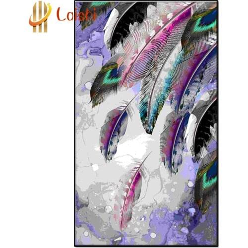 5D DIY Large-size decorative painting, light luxury feathers Diamond painting full drill mosaic cross stitch mosaic home decor