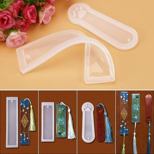 3Pcs Silicone Rectangle & Cat Claw Mould Epoxy Resin Jewelry Making Bookmark DIY