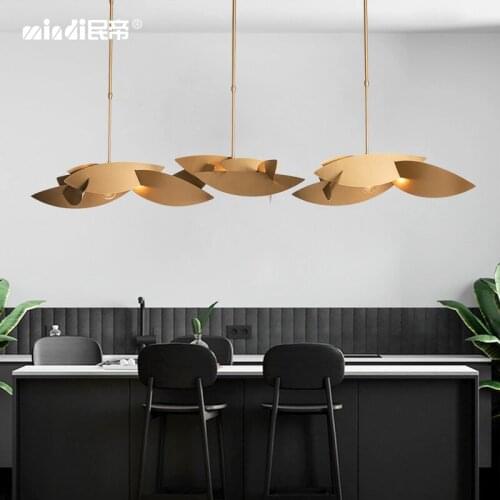 Post-modern creative restaurant chandelier designer accent style long dining table dining room table lamp commercial custom lamp