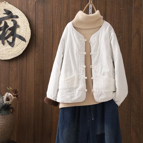 Oversized Winter Jacket Womens Autumn Coat Winter Clothing 2020 Parkas Quilted Coat Linen Vintage Ladies Loose Casual