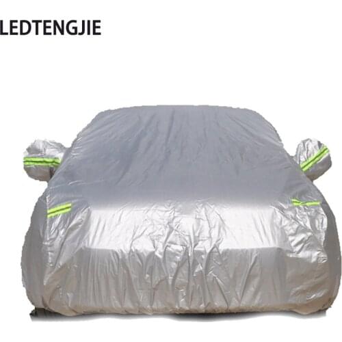LEDTENGJIE Oxford Aluminum Film Cotton Wool Thickening Universal Rainproof Sunscreen Sewing Car Cover Fashionable and Durable