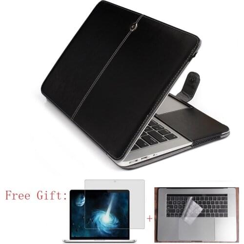 2020 New PU Leather Laptop Case bag For Apple MacBook Pro Air Retina Touch Bar 11 12 13 15 16 inch + transparent keyboard cover