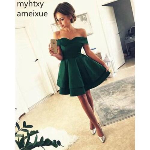 New Sweetheart 2020 Tiered cheap Evening Dress Sleeveless Off Shoulder Knee lengtht Prom Custom Made Plus Size Custom Made Gown