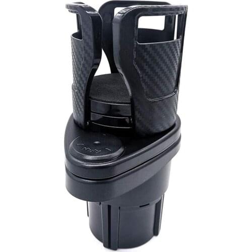 NEW-Car Cup Holder Expander Adapter 2 in 1 Cup Mount Extender 360 Degrees Rotating Adjustable Storage Rack
