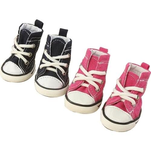 Fashion Dog Shoes Canvas Pet Dog Comfortable Non Slip Boots Teddy Poodle Golden Retriever Denim Dog Cat Shoes Socks Pet Supplies