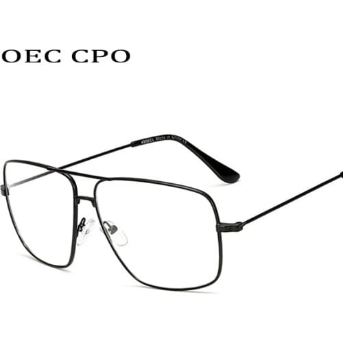 OEC CPO Unisex Oversized Transparent Glasses Frame Women Brand Designer High Quality Metal Eyeglasses Frame O142