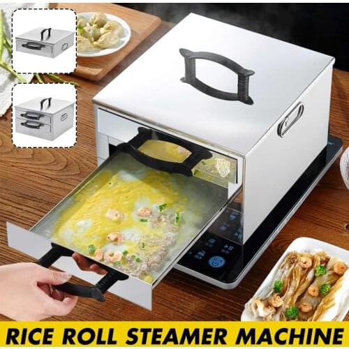 Stainless Steel Rice Noodle Roll Steamer Eggs Fish Food Steamer Steaming Trays Cooking Boilers Machine Kitchen Accessories