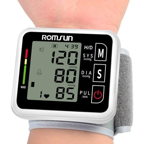 Blood Pressure Monitor Tensiometer Wrist Automatic Digital BP Machine Pulse Heart Rate Monitor Meter Sphygmomanometer For Home