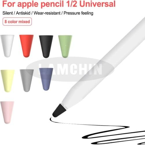Silicone Pencil Tip Cover Touchscreen Stylus Pen Case 8pcs Replacement Tip Case Nib Protective Cover Skin for Apple Pencil 1 2