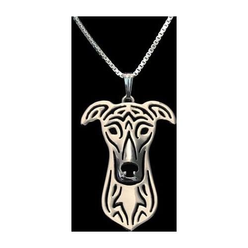 Greyhound jewelry - Gold and silver pendant and necklace jewelry Simple abstract animal free ship 12pcs/lot